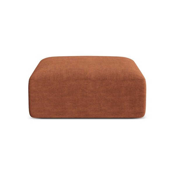 Tabure iz rebrastega žameta v barvi terakote Campi – Cosmopolitan Design-image-1