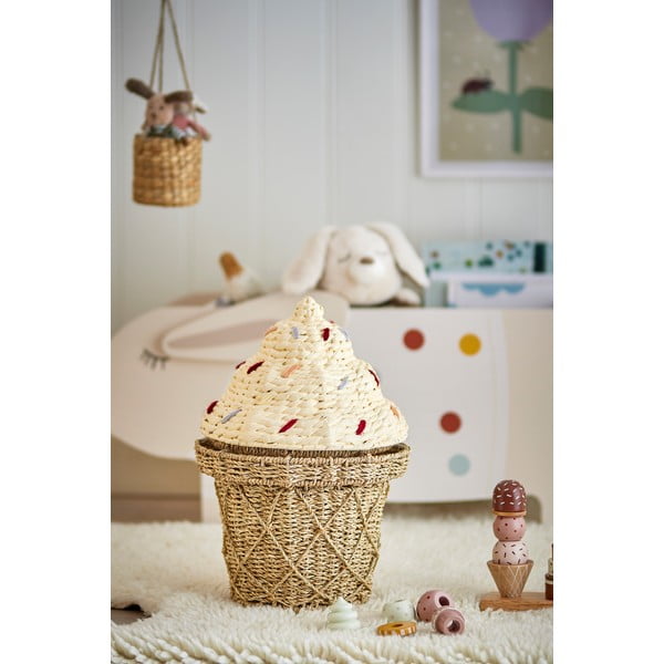 Otroška škatla za shranjevanje iz morske trave v naravni barvi ø 28x41 cm Cillie – Bloomingville Mini-image-1