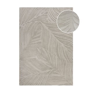 Svetlo siva volnena preproga 200x290 cm Lino Leaf - Flair Rugs