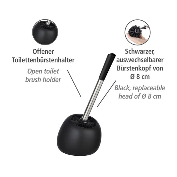 Črna keramična WC ščetka Wenko Polaris-image-4