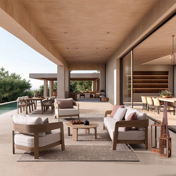 Vrtni kavč iz masivne akacije v naravni barvi Pablo – Bizzotto-image-1