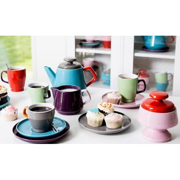 Skodelica in krožnik Sagaform Pop, zelena/rjava-image-1