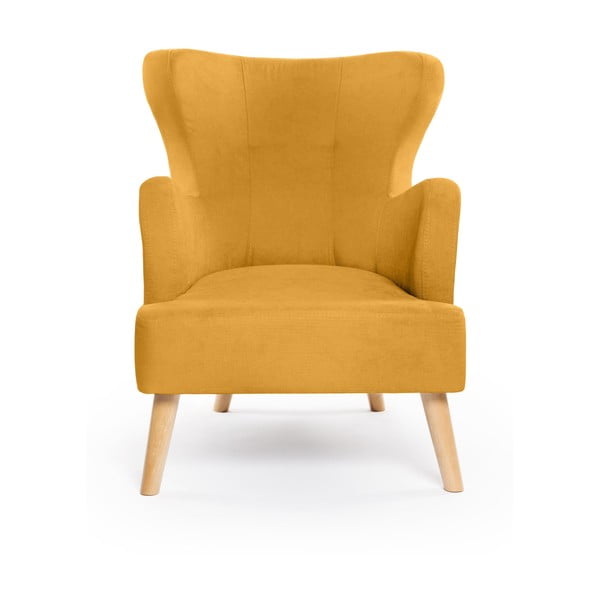 Gorčično rumen fotelj z naslonom Noemye – Bonami Selection-image-2