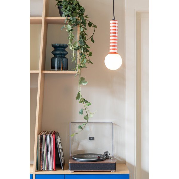 Rdeča kovinska viseča svetilka ø 12 cm Rayado Retro – Leitmotiv-image-1