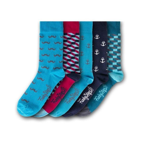 Komplet 5 parov nogavic Funky Steps Blues, velikost 39 - 45