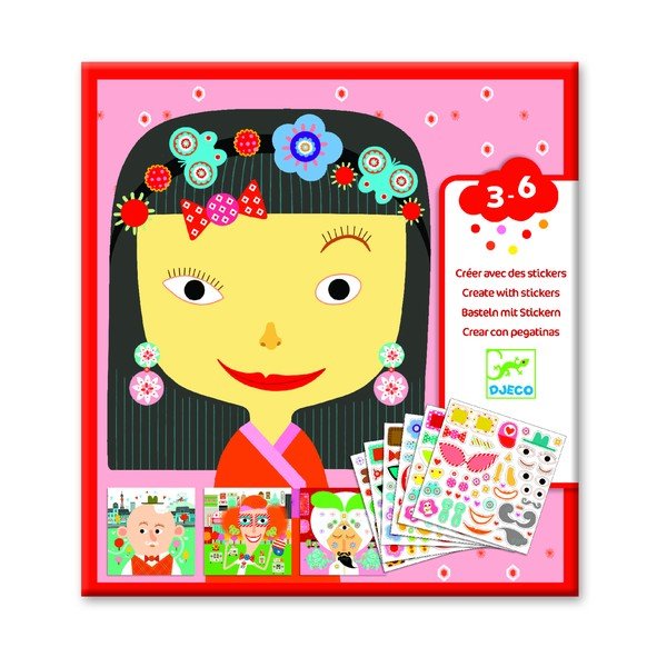Komplet slik z nalepkami Djeco Faces-image-2