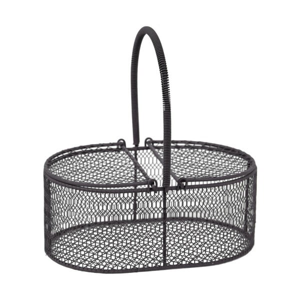 Črna kovinska košara Esschert Design Piknik