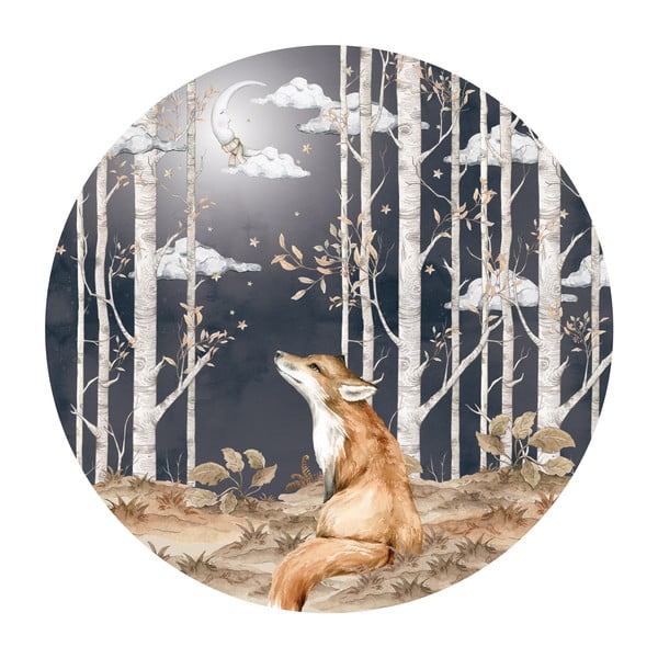Otroška stenska nalepka Dekornik Fox in a Circle, ø 150 cm