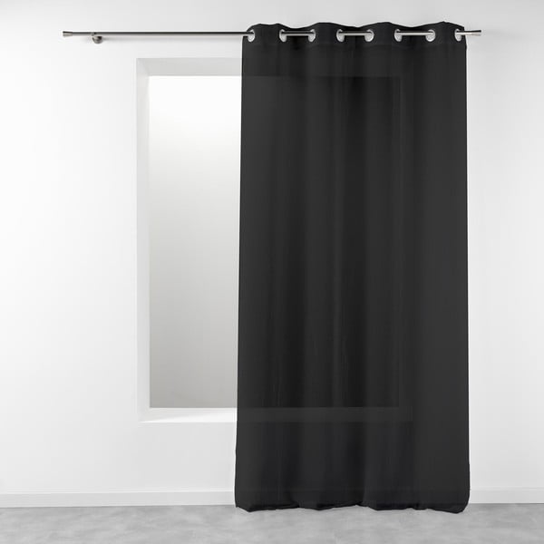 Črna prosojna zavesa 140x280 cm Telma – douceur d'intérieur