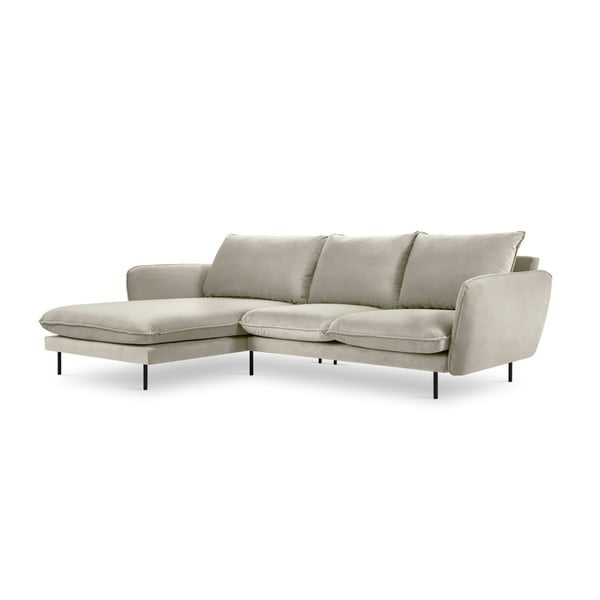 Bež žametna sedežna garnitura Cosmopolitan Design Vienna, levi kot-image-3