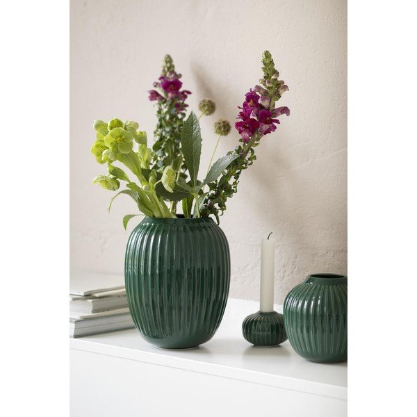 Zelena keramična vaza Kähler Design Hammershoi, višina 20 cm-image-3