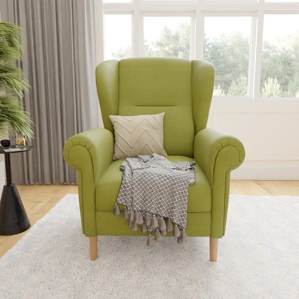 Zelen fotelj z naslonom Swan – Ropez-image-1