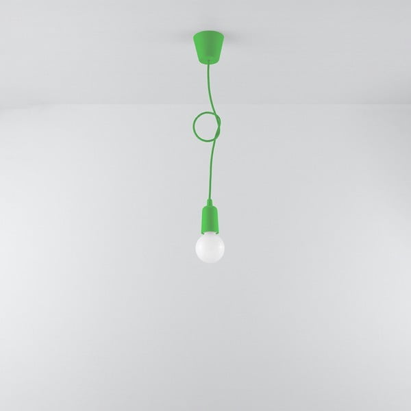 Zelena viseča svetilka 9x9 cm Rene - Sollux-image-3