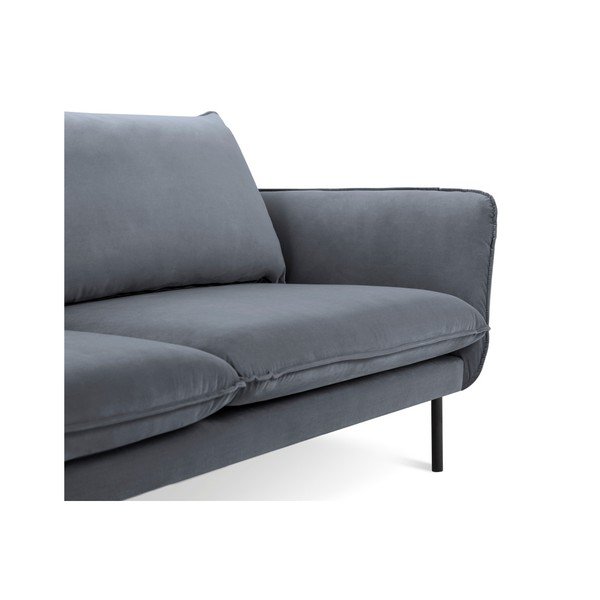 Siv žameten kavč Cosmopolitan Design Vienna, 160 cm-image-3