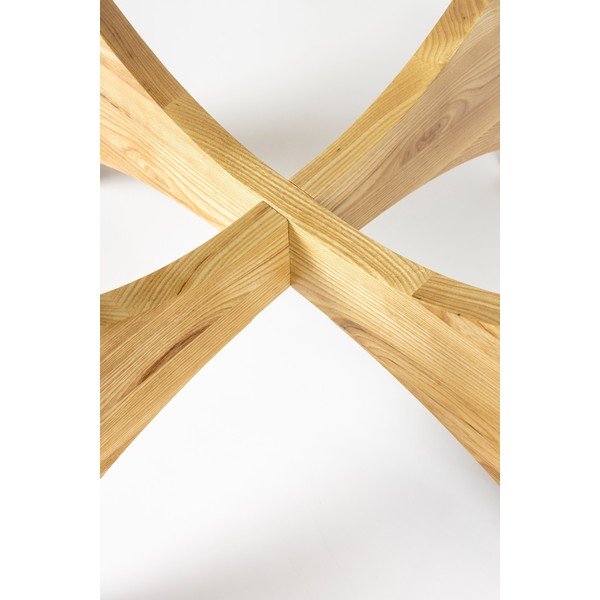 Okrogla klubska mizica s stekleno mizno ploščo v naravni barvi ø 80 cm Kobe – Zuiver-image-3