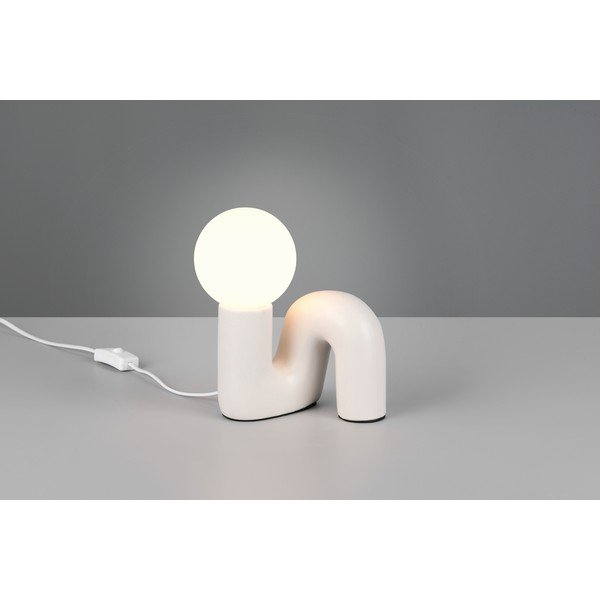 Slonokoščena keramična namizna svetilka (višina 21,5 cm) Quinn – Reality-image-1