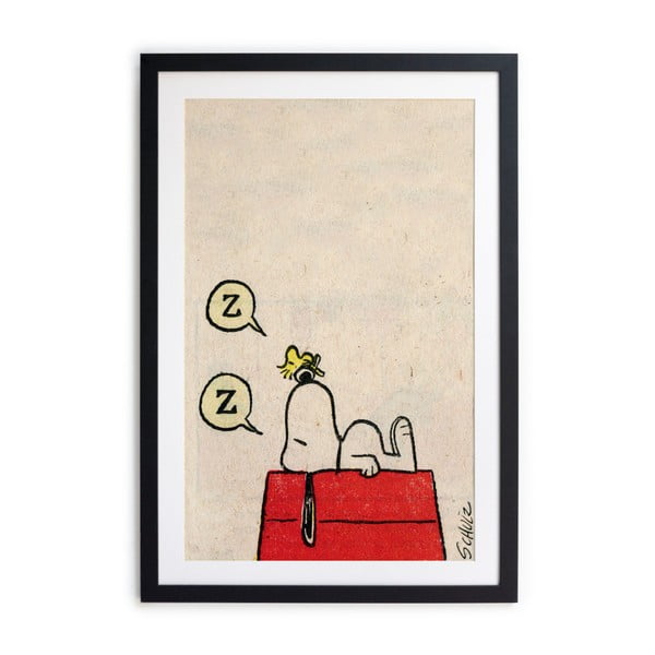 Plakat v okvirju Really Nice Things Snoopy Sleeps, 40 x 60 cm