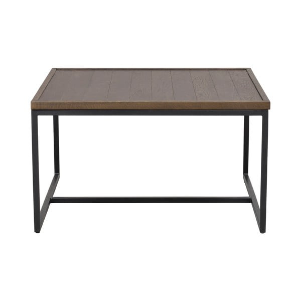 Temno rjava mizica s hrastovo mizno ploščo ø 70 cm Deerfield – Rowico