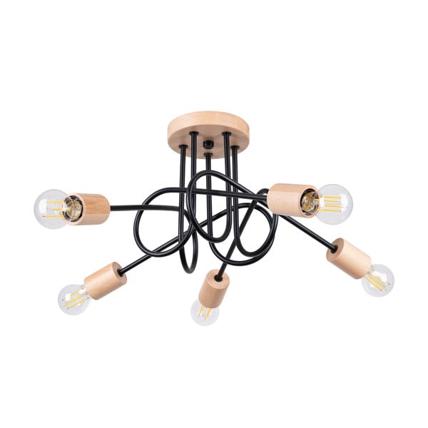 Črna/naravna stropna svetilka 15x61 cm Tumber – Sollux