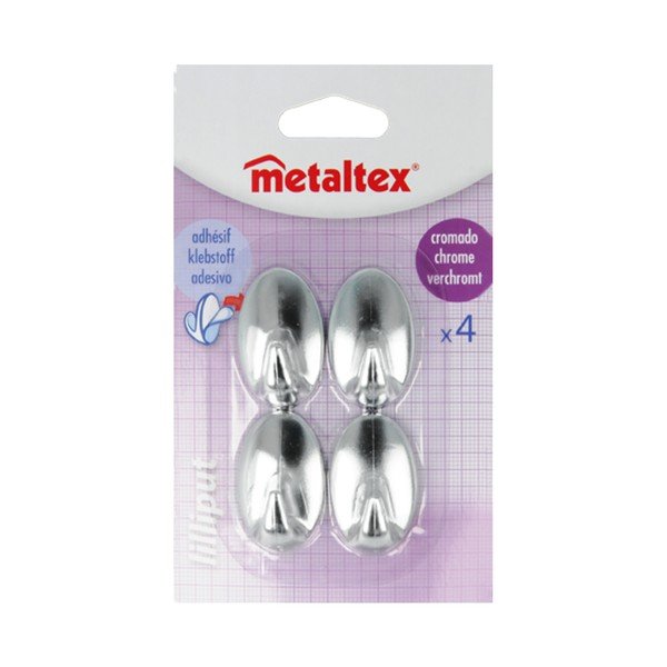 Komplet 4 plastičnih samolepilnih kavljev Metaltex Greg-image-2