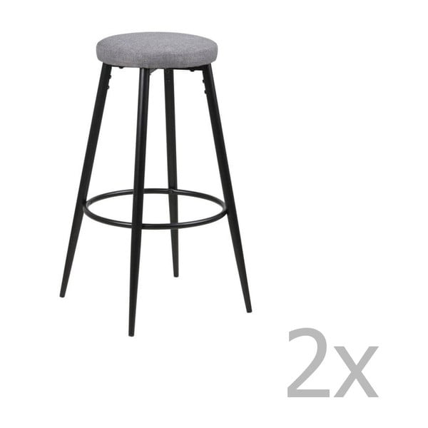 Komplet 2 sivih barskih stolov Actona Hector