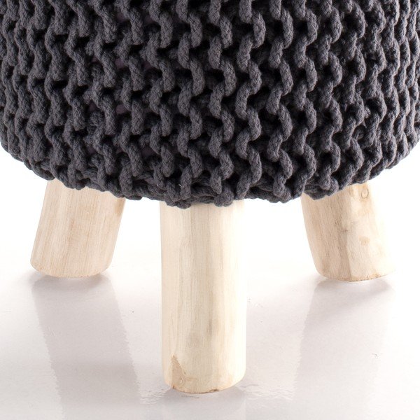 Siva pletena poufa Tomasucci Knit-image-4