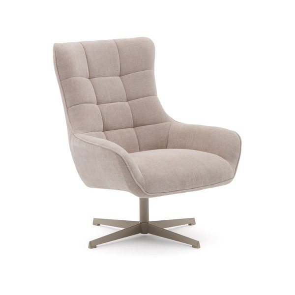 Bež vrtljiv fotelj iz šenilje Teryl – Kave Home