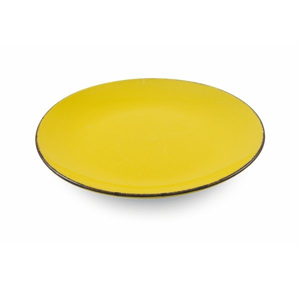 Komplet 6 rumenih lončenih krožnikov Villa d'Este Baita, ø 27 cm