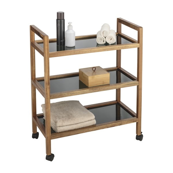 Črna/naravna kopalniška polica iz masivne akacije 65x76,5 cm Fondi – Wenko-image-2