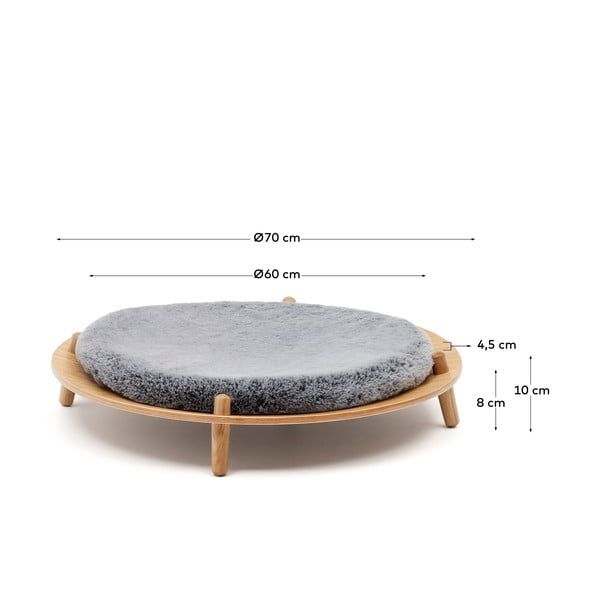 Siva podloga za hišne ljubljenčke ø 70 cm Bunola – Kave Home-image-4