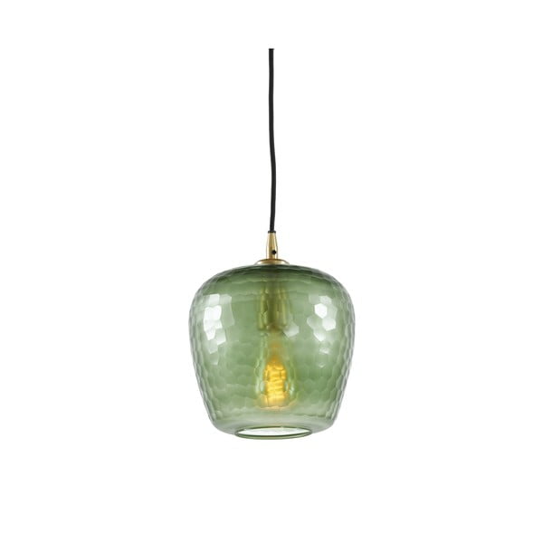 Zelena stropna svetilka s steklenim senčnikom ø 17 cm Danita - Light & Living
