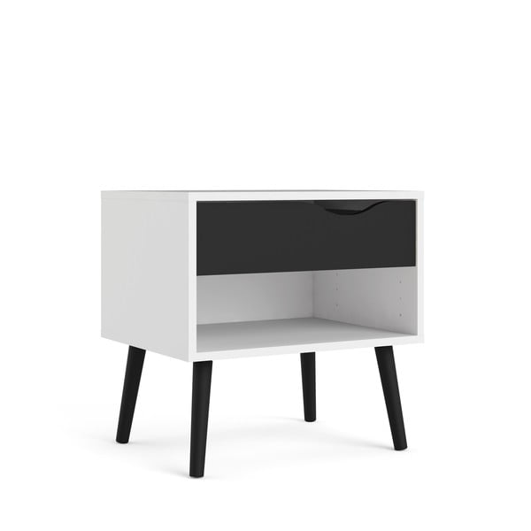 Črno-bela nočna omarica Tvilum Oslo-image-2