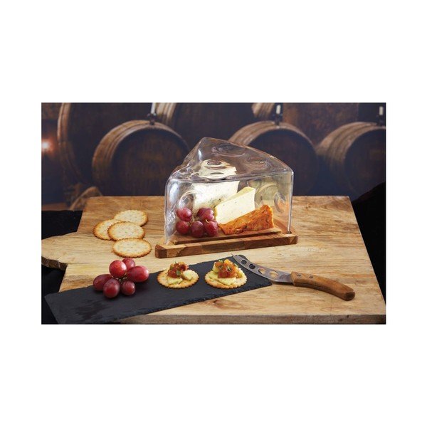 Pladenj za sir s pokrovom Kitchen Craft Master Glass-image-1