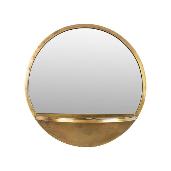 Stensko ogledalo s polico ø 44 cm Feyza – White Label