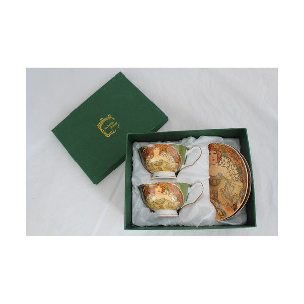 Alfons Mucha - komplet 2 skodelic s podstavkoma Sanje-image-1