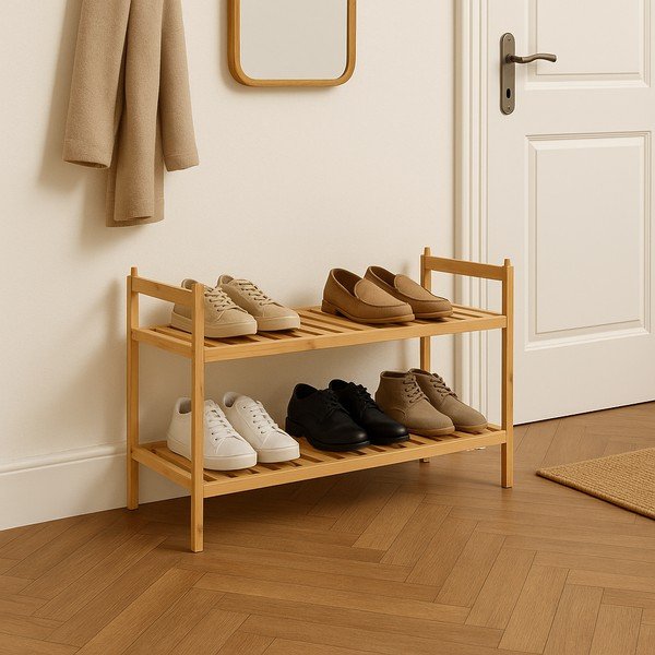 Bambusova omarica za čevlje v naravni barvi 69x35x25 cm Noris – Bonami Essentials-image-1