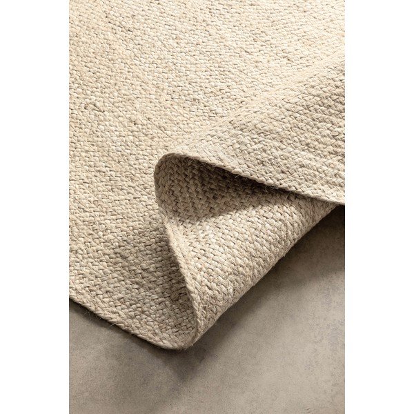 Kremno bela obojestranska/ročno tkana okrogla preproga iz jute ø 100 cm Braided – Hanse Home-image-4