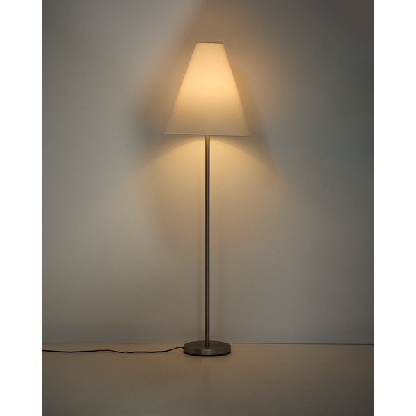 Stoječa svetilka v srebrni barvi s tekstilnim senčilom (višina 153 cm) Navat – Kave Home-image-1