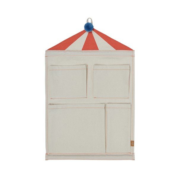 Kremno bel tekstilni viseči organizator 40x1x60 cm Circus – OYOY Mini