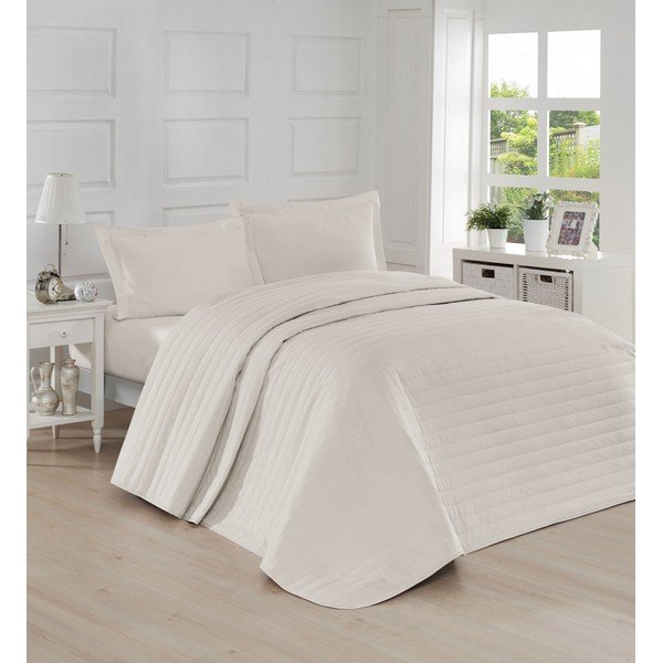 Krem prešito posteljno pregrinjalo Mijolnir Monart, 220 x 240 cm-image-1