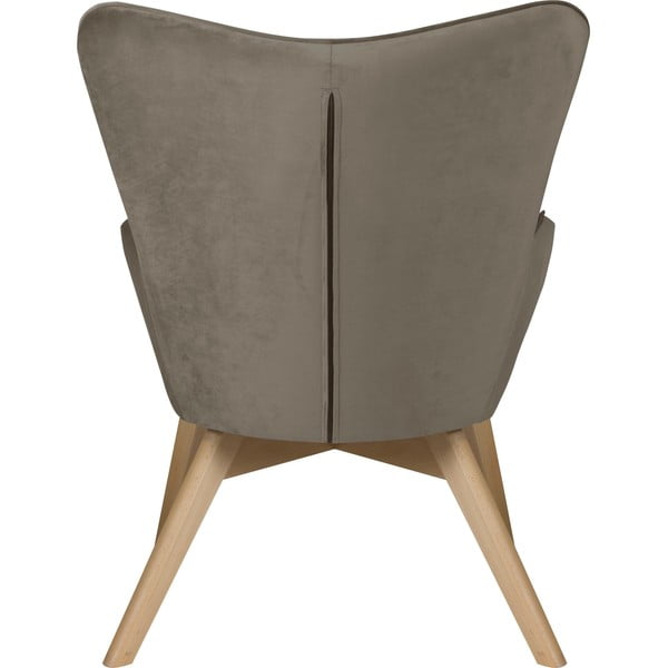 Svetlo rjav žameten fotelj z naslonjalom za noge Niko – Ropez-image-4