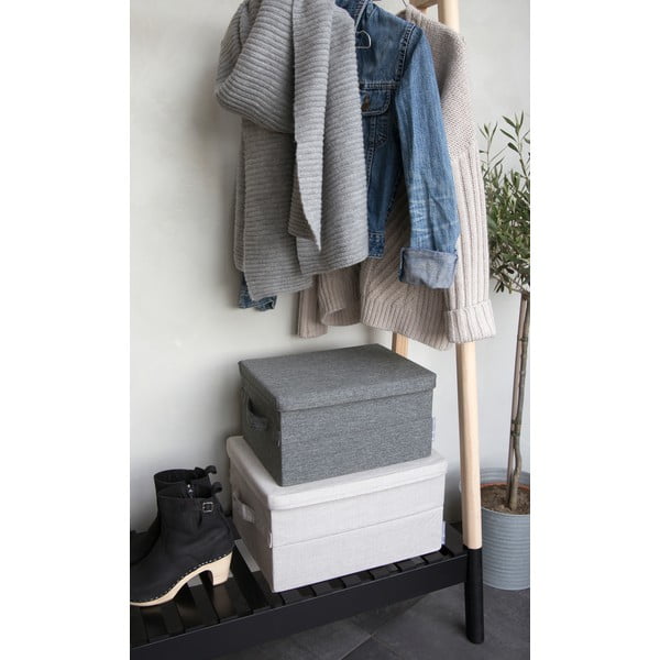 Bež tekstilna škatla za shranjevanje s pokrovom 40x30x22 cm Soft Storage – Bigso-image-1