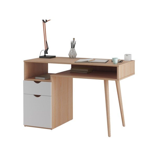 Pisalna miza iz hrastovega dekorja 55x120 cm Scandi - Støraa -image-3