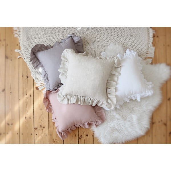 Lanena otroška prevleka za blazino 40x40 cm White Frill – Moi Mili-image-3