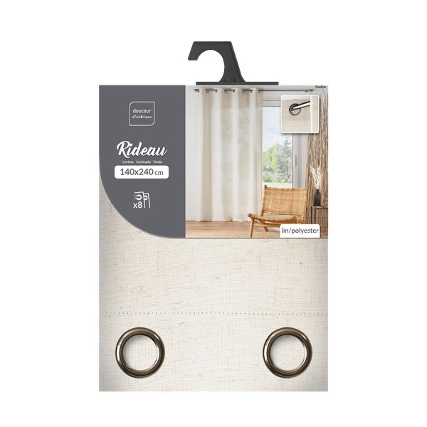 Kremno bela zavesa 140x240 cm Pauline – douceur d'intérieur-image-4