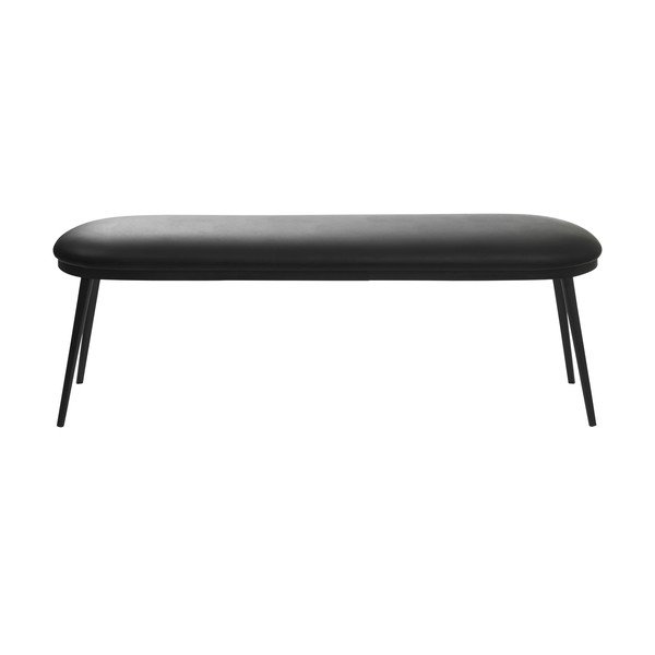 Črna klop iz umetnega usnja Gain – Unique Furniture