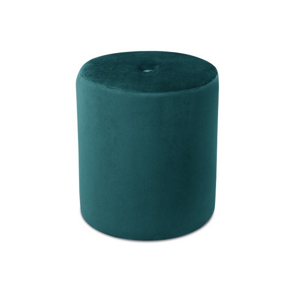 Petrolej moder puf Mazzini Sofas Fiore, ⌀ 40 cm-image-2