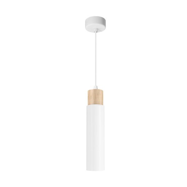 Bela/naravna viseča svetilka s kovinskim senčilom Claro – Candellux Lighting