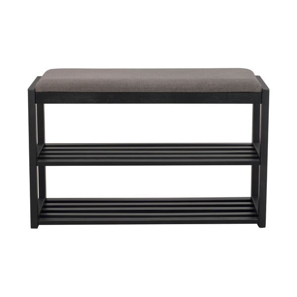 Črna omarica za čevlje iz masivnega hrasta s klopjo Confetti – Rowico-image-2