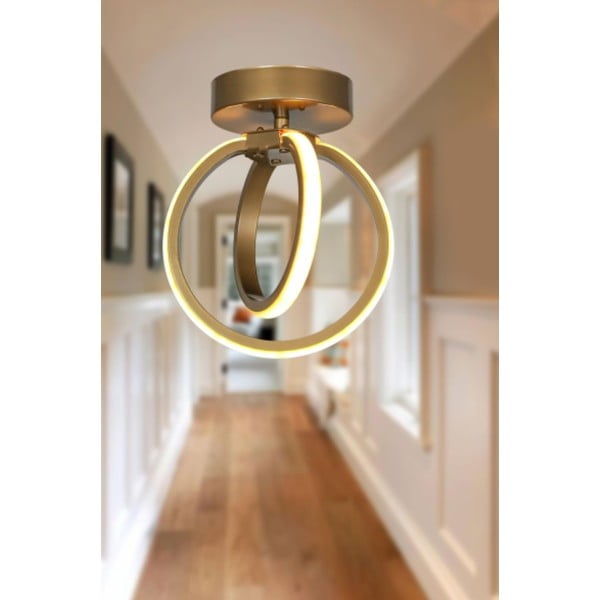 Kovinska LED stropna svetilka v bronasti barvi Sezen – Squid Lighting-image-1